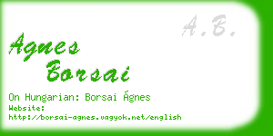 agnes borsai business card